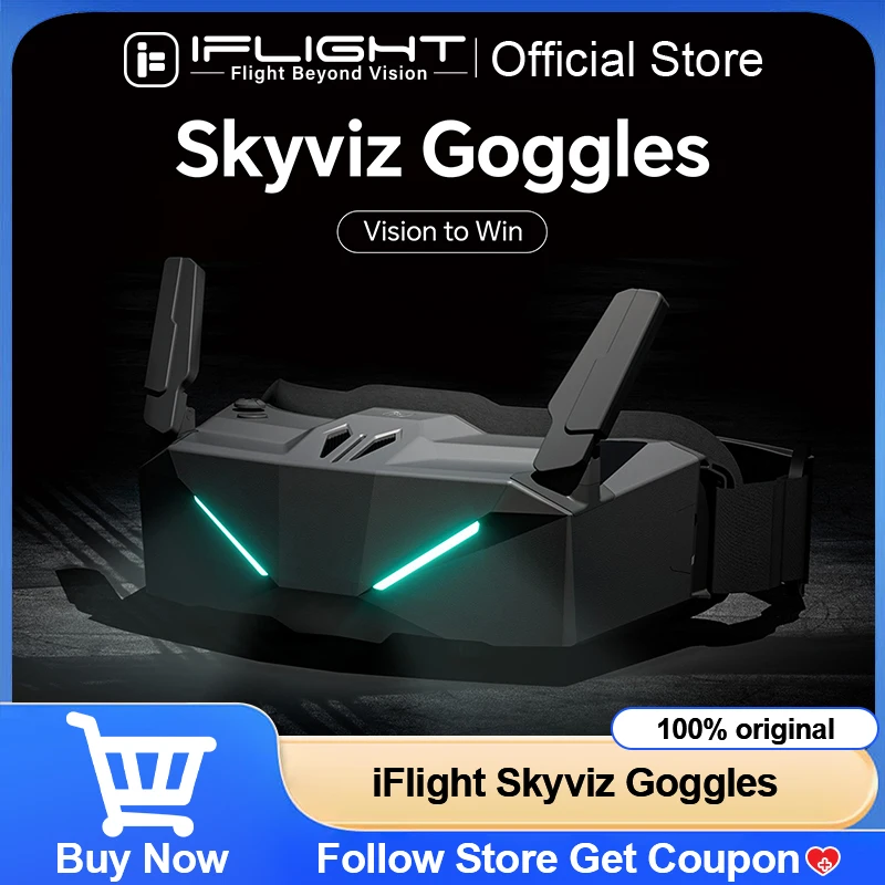 IFlight Skyviz Goggles 5.8G 1920×1080 Video Headset HD DVR 100HZ Dual Micro-OLED Displays Analog Goggles for RC FPV Drone
IFlight Skyviz Goggles 5.8G 1920×1080 Video Headset HD DVR 100HZ Dual Micro-OLED Displays Analog Goggles for RC FPV Drone