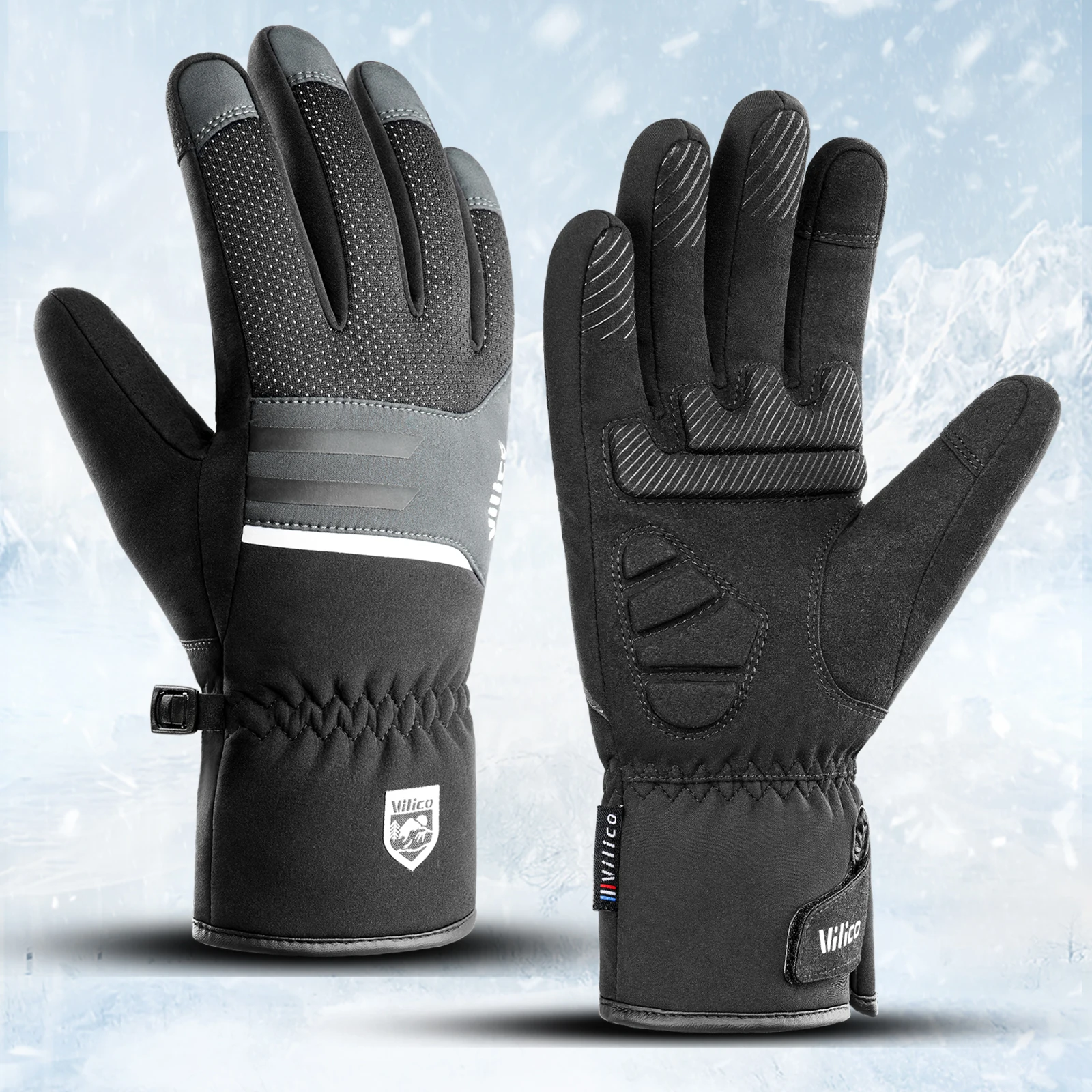 Зимние лыжные перчатки унисекс, противоскользящие, с сенсорным экраном, водонепроницаемые, для езды на мотоцикле, флисовые, теплые зимние перчатки
Зимние лыжные перчатки унисекс, противоскользящие, с сенсорным экраном, водонепроницаемые, для езды на мотоцикле, флисовые, теплые зимние перчатки