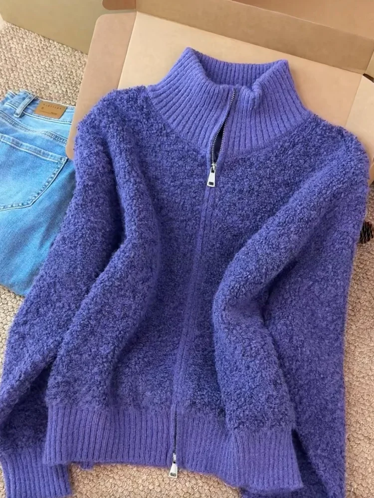 Double Zipper Knitted Sweater Coat Women's Comfortable Soft Cozy Stand Collar Long Sleeve Casual Style Warmth Heating Pure Color
Double Zipper Knitted Sweater Coat Women's Comfortable Soft Cozy Stand Collar Long Sleeve Casual Style Warmth Heating Pure Color