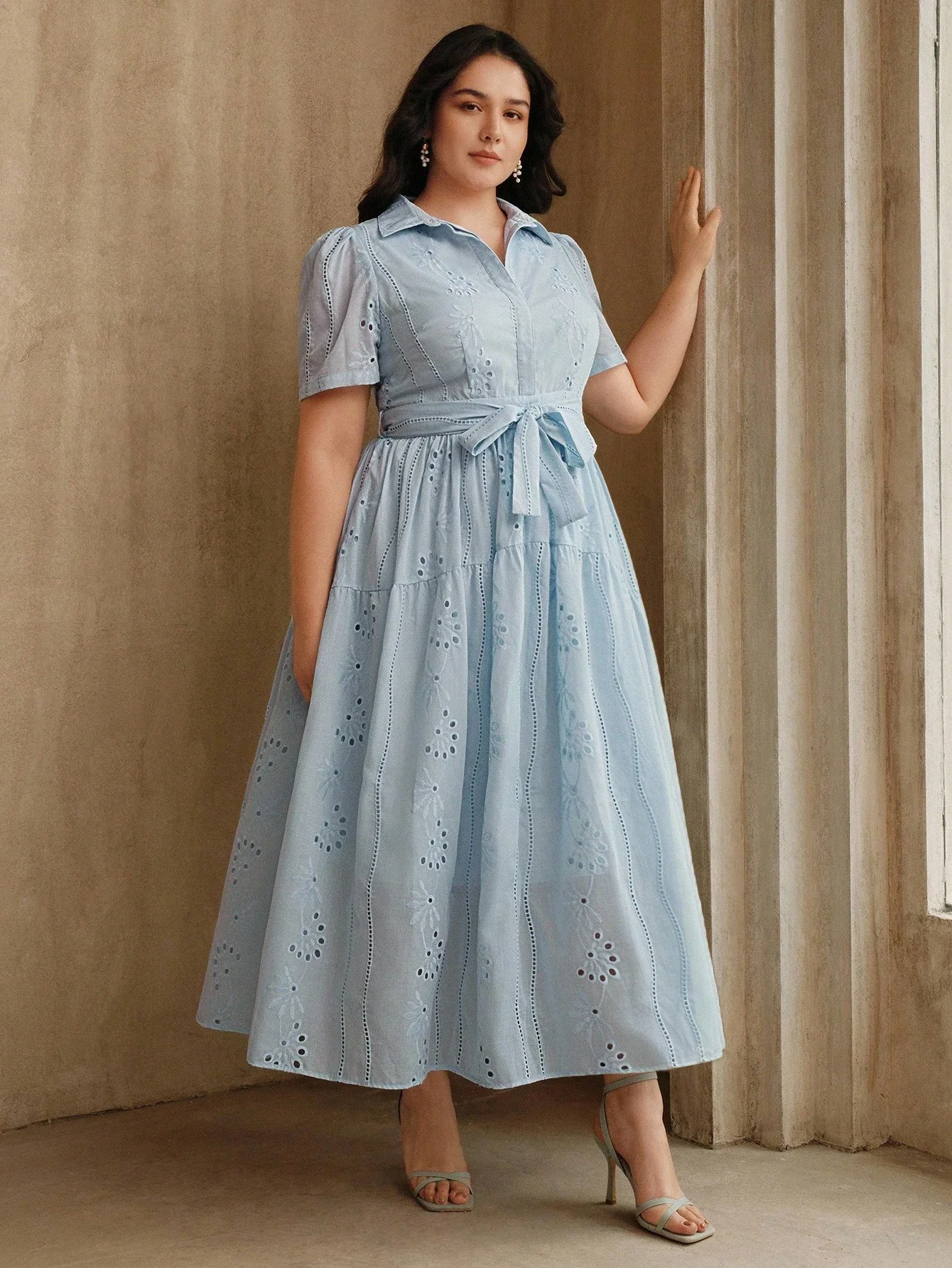 Elegant Shirt Collar Short Sleeve Cinched Waist Loose Maxi Dress For Women Spring Summer
Elegant Shirt Collar Short Sleeve Cinched Waist Loose Maxi Dress For Women Spring Summer