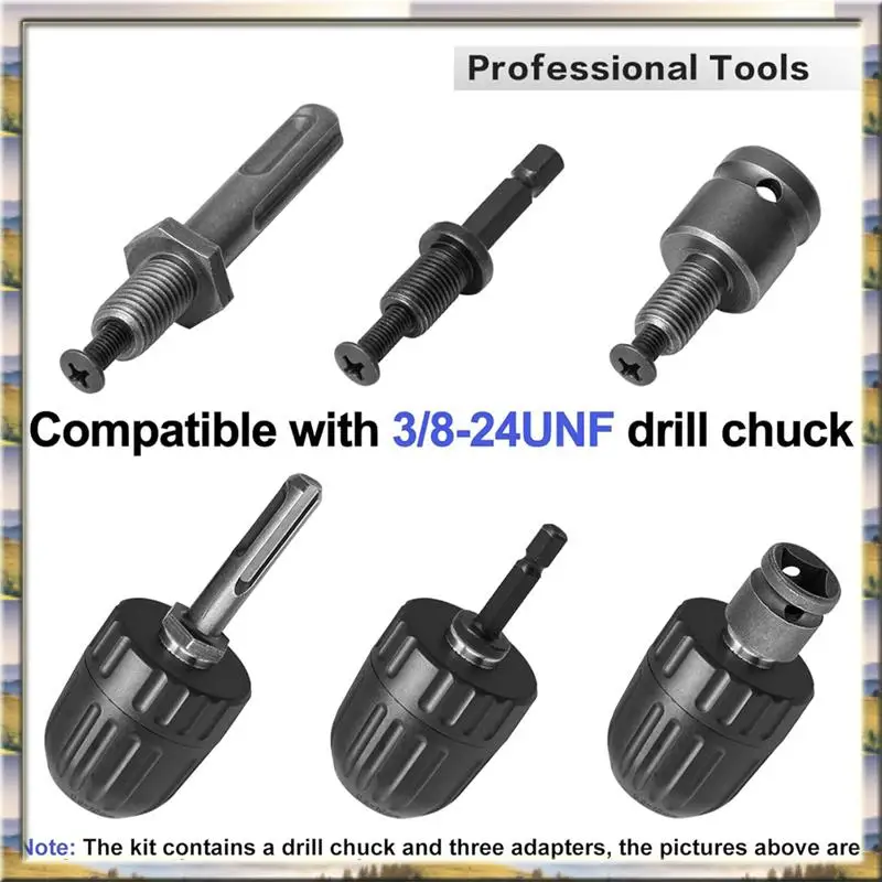 DHDL 0.8-10Mm Keyless Drill Chuck Adapter 1/4"Hex Shank Lock Key 1/2" Socket Square Adapter, Drill Chuck Forimpact Driver
DHDL 0.8-10Mm Keyless Drill Chuck Adapter 1/4"Hex Shank Lock Key 1/2" Socket Square Adapter, Drill Chuck Forimpact Driver