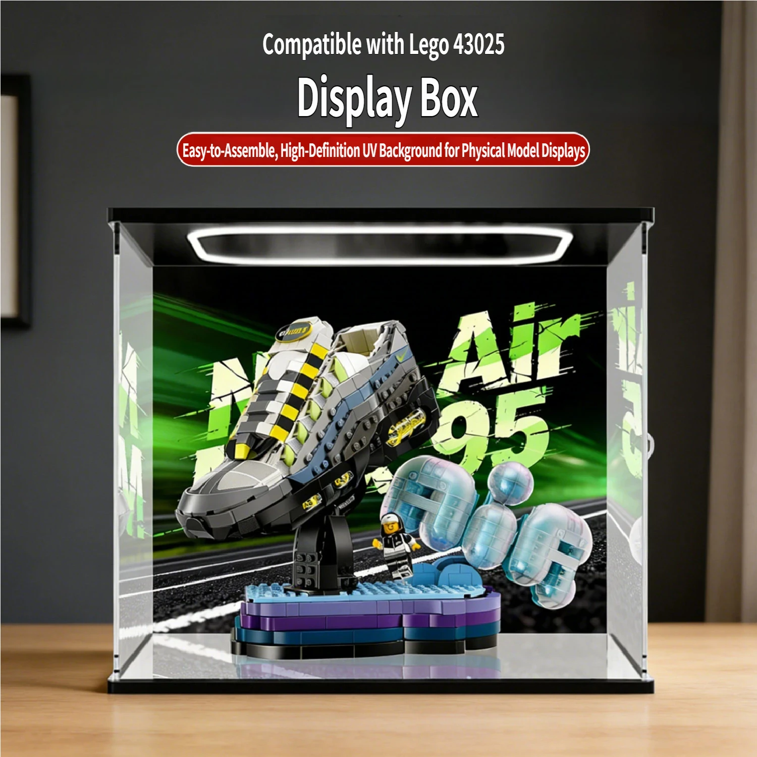 Прозрачный акриловый демонстрационный бокс для модели кроссовок Lego 43025, пылезащитный футляр-витрина, совместимый с Lego 43025 - только футляр.
Прозрачный акриловый демонстрационный бокс для модели кроссовок Lego 43025, пылезащитный футляр-витрина, совместимый с Lego 43025 - только футляр.