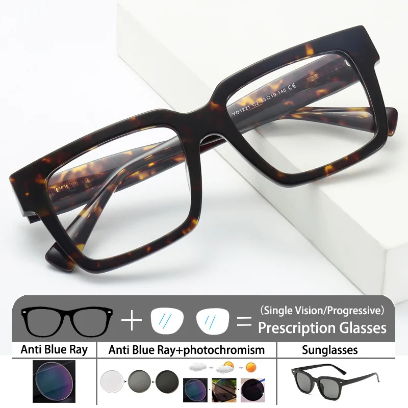 New Acetate Square Leopard Frame Photochromic Anti Blue Ray Women Sunglasses Presbyopic Short Men Prescription Reading Glasses
New Acetate Square Leopard Frame Photochromic Anti Blue Ray Women Sunglasses Presbyopic Short Men Prescription Reading Glasses