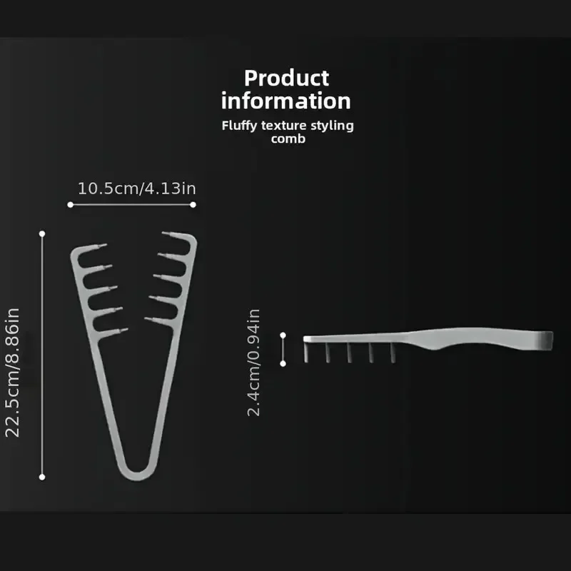 Volumizing Wide-Tooth Hair Styling Comb for Men, ABS Plastic with Textured Grip, Ideal for All Hair Types, Perfect for Home Use
Volumizing Wide-Tooth Hair Styling Comb for Men, ABS Plastic with Textured Grip, Ideal for All Hair Types, Perfect for Home Use