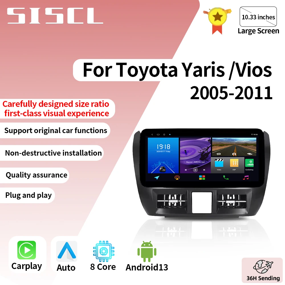 For Toyota Yaris Vios 2005-2012 10.33'' Android large screen Car Stereo 8+128G Wireless CarPlay/Android Auto/GPS/WIFI Autoradio 
For Toyota Yaris Vios 2005-2012 10.33'' Android large screen Car Stereo 8+128G Wireless CarPlay/Android Auto/GPS/WIFI Autoradio