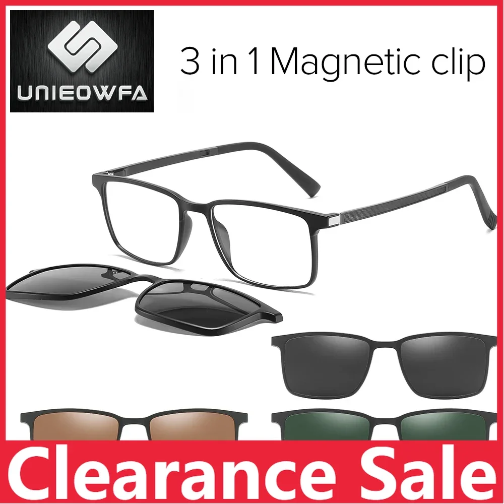 2 in 1 Magnet Clip on Sunglasses Men Polarized UV400 Prescription Sun Glasses For Men Driving Optical Myopia Glasses Rectangle
2 in 1 Magnet Clip on Sunglasses Men Polarized UV400 Prescription Sun Glasses For Men Driving Optical Myopia Glasses Rectangle