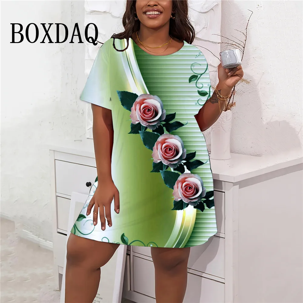 2024 New Flower Pattern Women Dresses Plus Size Summer Fashion Short Sleeve 3D Print Dress Loose Casual Pullover Female Clothing
2024 New Flower Pattern Women Dresses Plus Size Summer Fashion Short Sleeve 3D Print Dress Loose Casual Pullover Female Clothing
