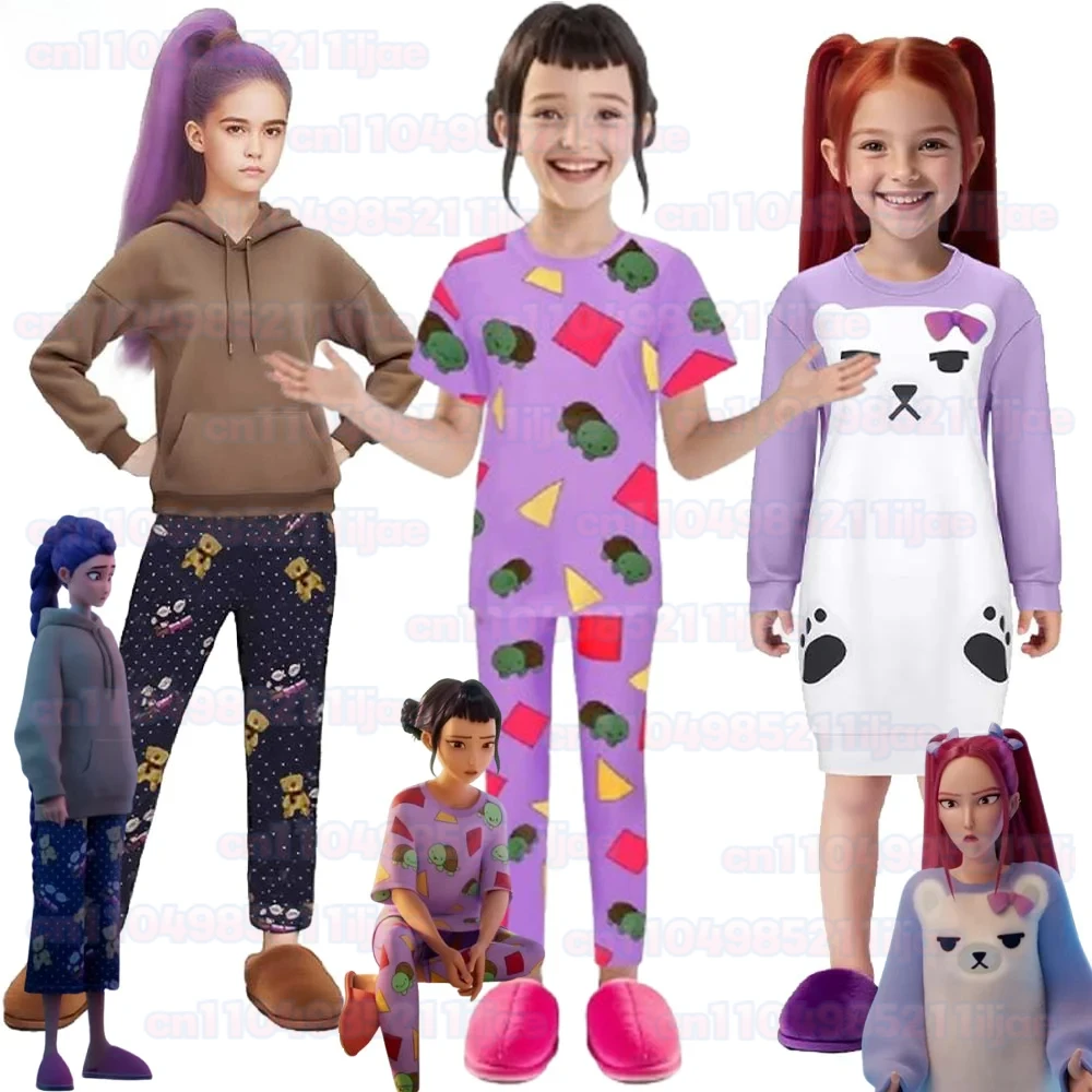 KPop Roleplay Demon Hunters Rumi Casual Wear Zoey Mira Pajamas Cosplay Huntrix Girl Costumes Children Girls Costume Halloween
KPop Roleplay Demon Hunters Rumi Casual Wear Zoey Mira Pajamas Cosplay Huntrix Girl Costumes Children Girls Costume Halloween