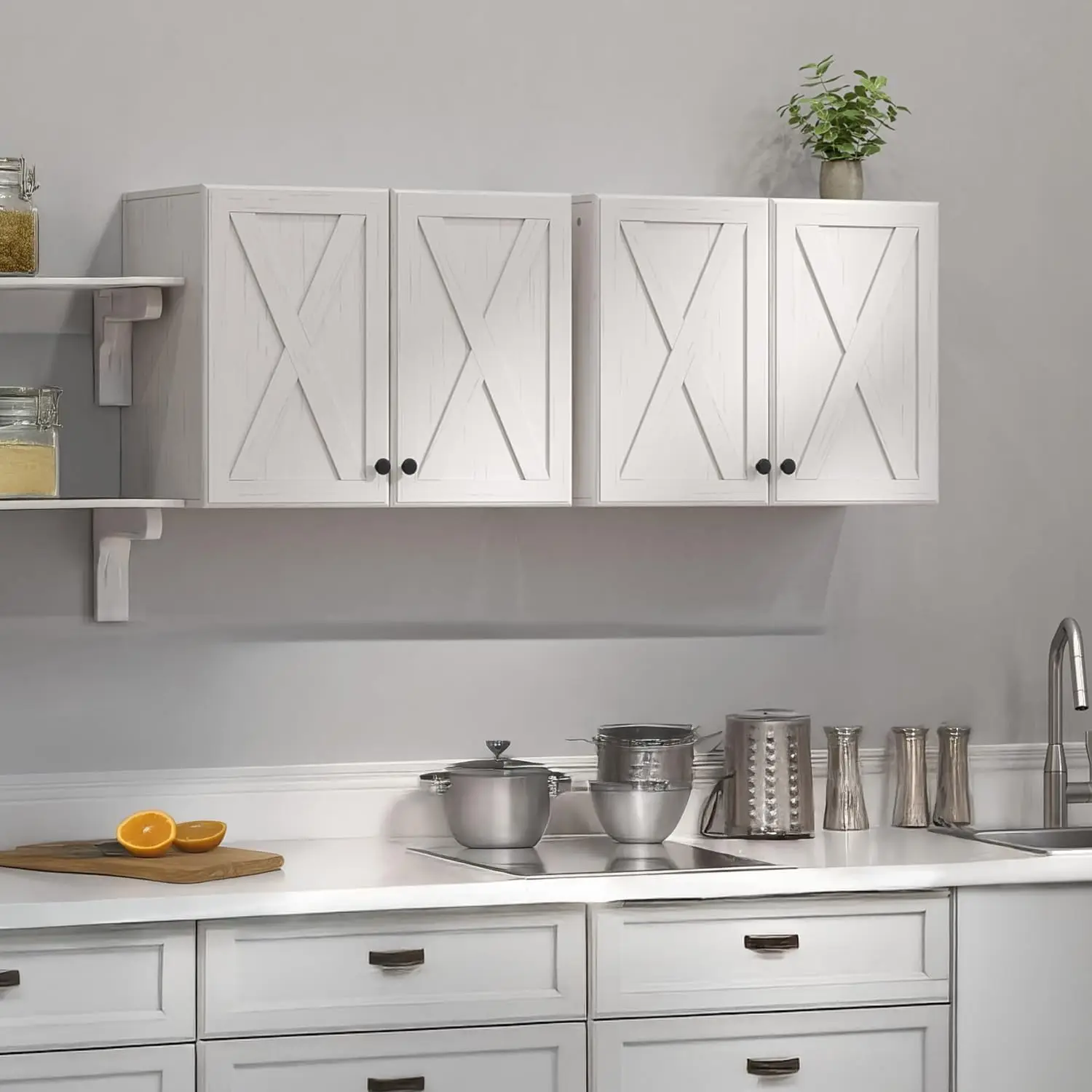Wall cabinets, bathroom cabinets, and farmhouse wall mounted cabinets are suitable for kitchens, garages, and laundry rooms
Wall cabinets, bathroom cabinets, and farmhouse wall mounted cabinets are suitable for kitchens, garages, and laundry rooms