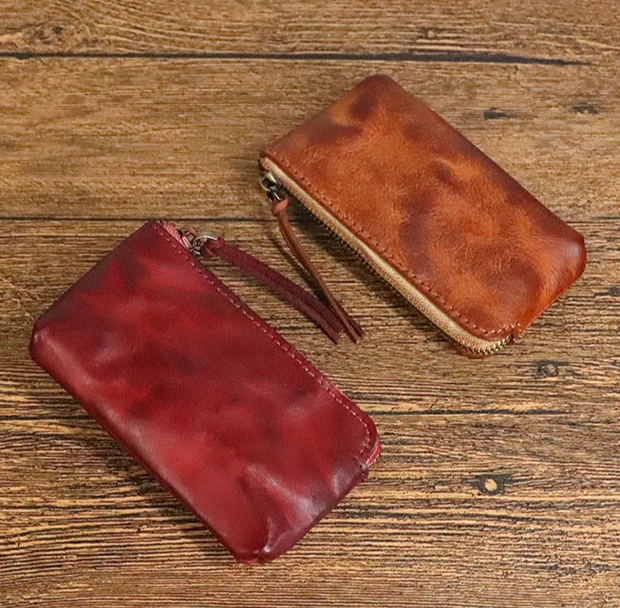 Cowhide coin purse for women mouth red packet cowhide vegetable tanned leather hand rubbed color made old pleated coin purse
Cowhide coin purse for women mouth red packet cowhide vegetable tanned leather hand rubbed color made old pleated coin purse
