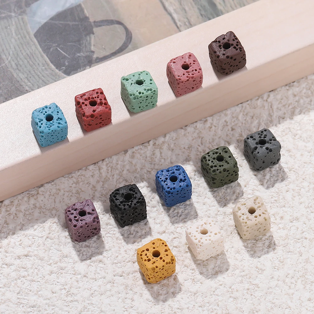 5Pcs Natural Stone Volcanic Rock Cube Square Shape Hole Beads for Jewelry Making DIY Bracelet Necklace Accessories 
5Pcs Natural Stone Volcanic Rock Cube Square Shape Hole Beads for Jewelry Making DIY Bracelet Necklace Accessories