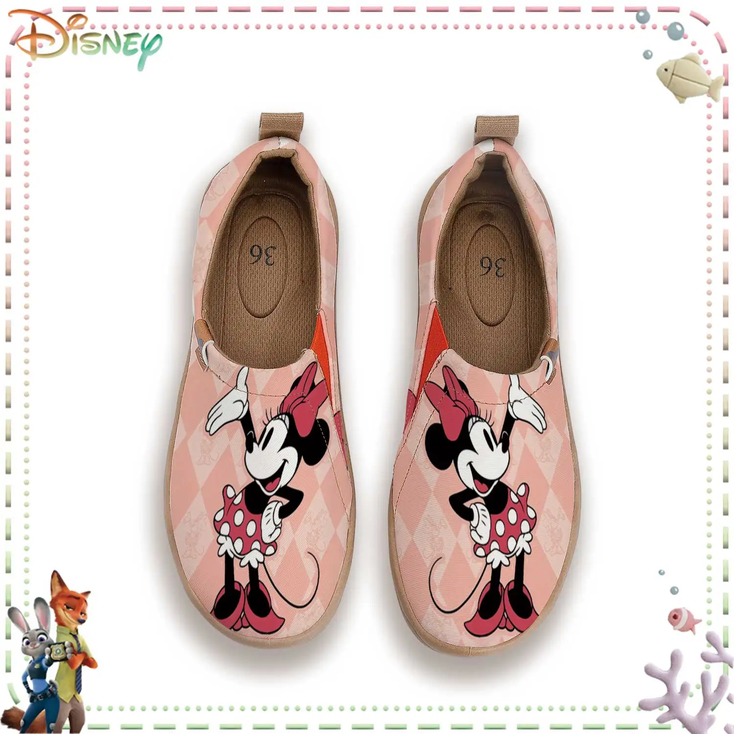 Симпатичные женские слипоны с розовым принтом Disney Minnie Mouse - удобная повседневная обувь
Симпатичные женские слипоны с розовым принтом Disney Minnie Mouse - удобная повседневная обувь