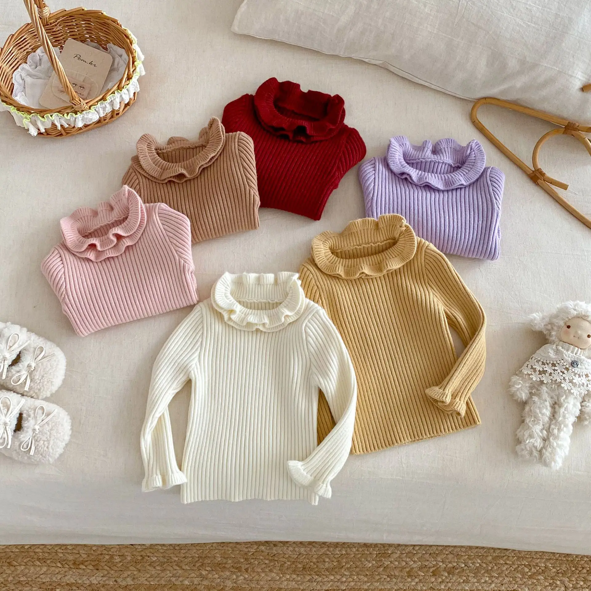 0-5Y Thickened Knit Inner Top Girl Ruffle Turtleneck Sweater Kids Soft Skin-Friendly Long Sleeve Pullover Autumn Winter Clothes
0-5Y Thickened Knit Inner Top Girl Ruffle Turtleneck Sweater Kids Soft Skin-Friendly Long Sleeve Pullover Autumn Winter Clothes