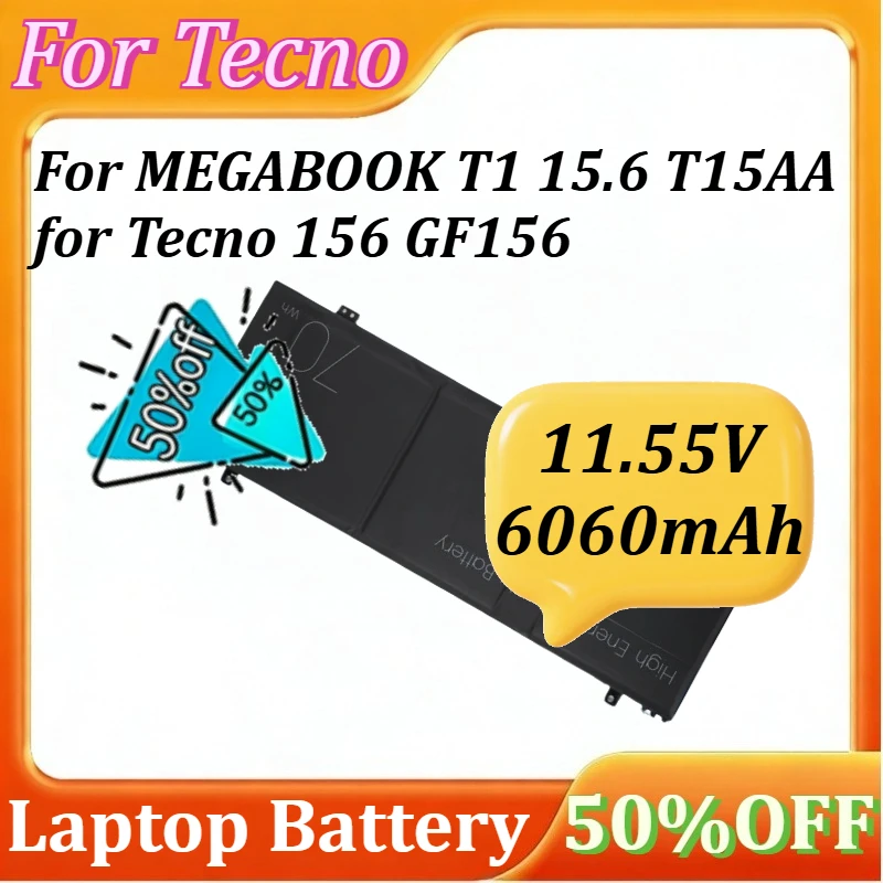 Аккумулятор для ноутбука Tecno MEGABOOK T1 15.6 T15AA, Tecno 156 GF156, 11.55V, 6060mAh
Аккумулятор для ноутбука Tecno MEGABOOK T1 15.6 T15AA, Tecno 156 GF156, 11.55V, 6060mAh