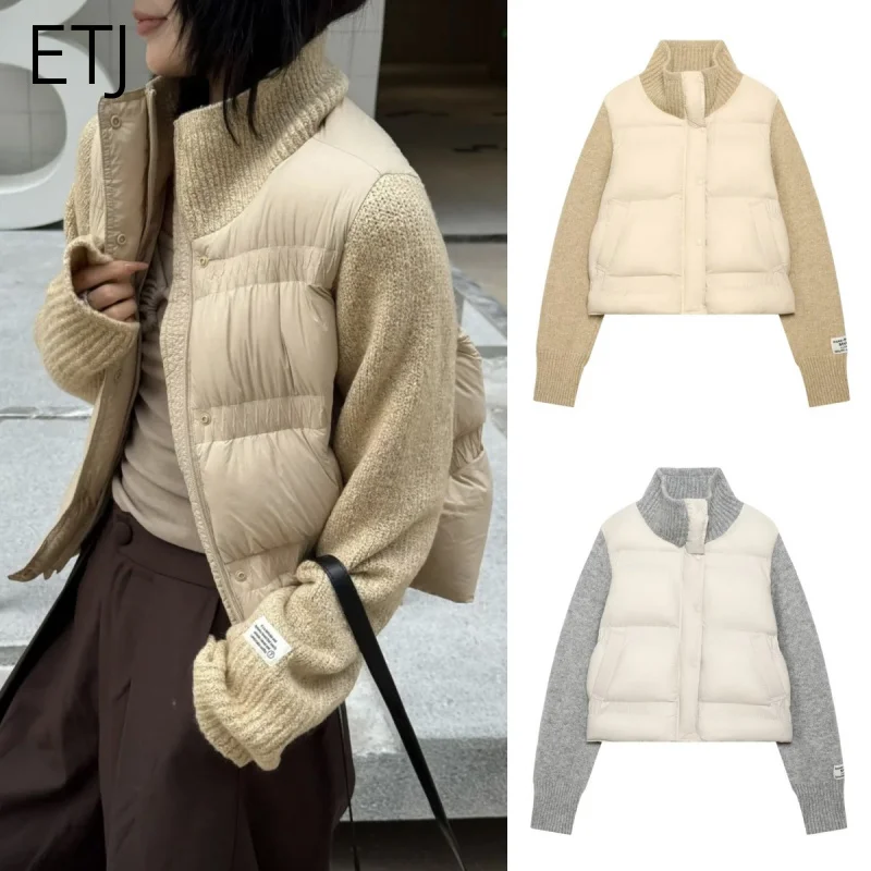 ETJ 2026 women's new product Korean style gentle fashion knitted sleeve stitching high collar casual cotton-padded jacket
ETJ 2026 women's new product Korean style gentle fashion knitted sleeve stitching high collar casual cotton-padded jacket