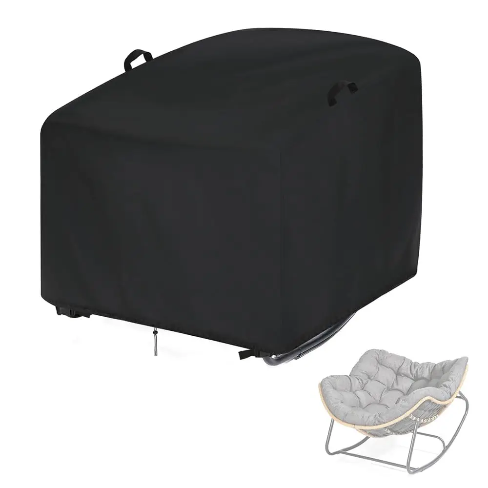 Outdoor Patio Egg Rochair Cover - Waterproof, Fits Indoor Papasan Chair & Rattan Wicker Lounge Chairs (Black, 46X38X19In)
Outdoor Patio Egg Rochair Cover - Waterproof, Fits Indoor Papasan Chair & Rattan Wicker Lounge Chairs (Black, 46X38X19In)