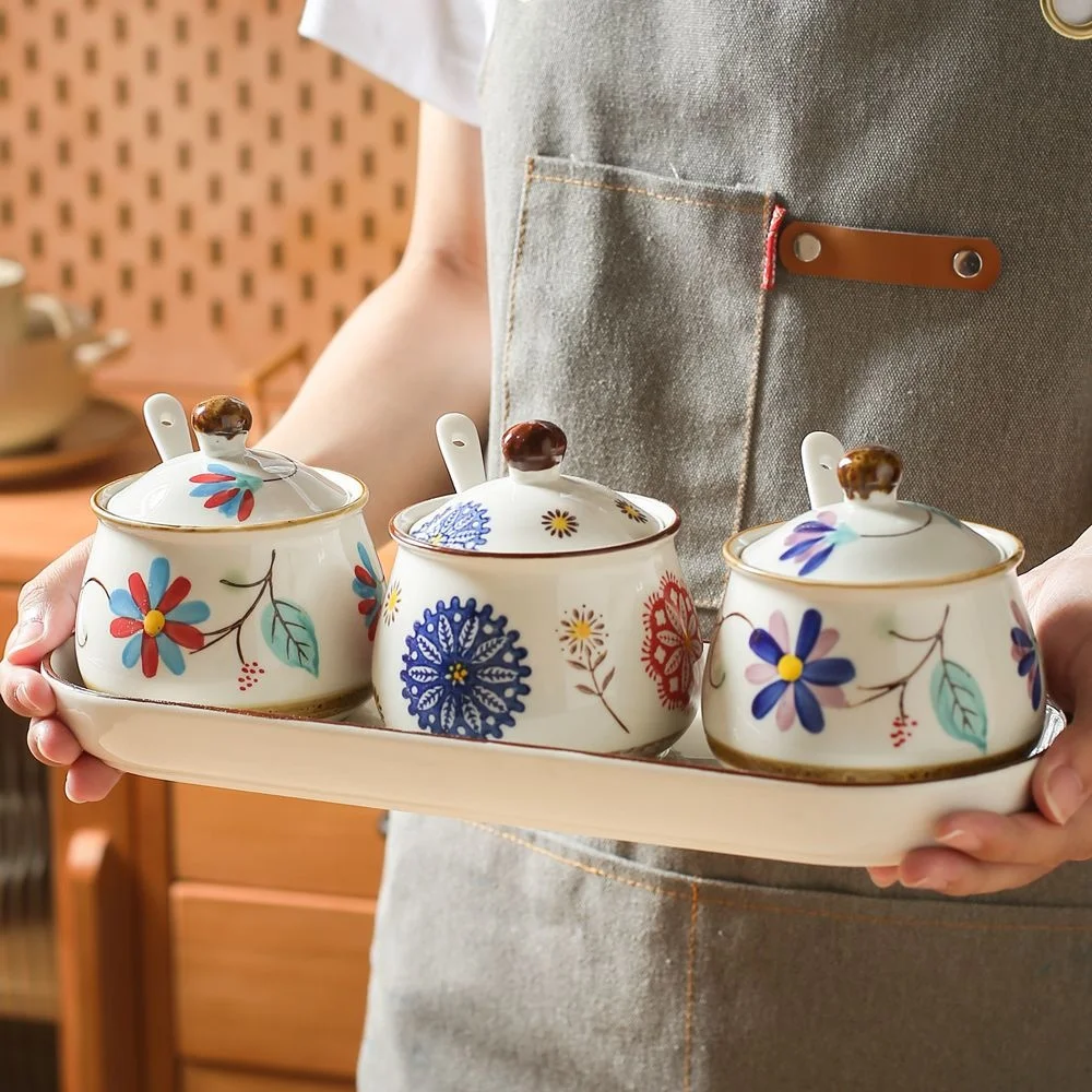 Ceramic Heatable Spice Jar Set High Temperature Resistant Household Salt Nuts Jars Lid Spoon Kitchen New Chinese Style
Ceramic Heatable Spice Jar Set High Temperature Resistant Household Salt Nuts Jars Lid Spoon Kitchen New Chinese Style