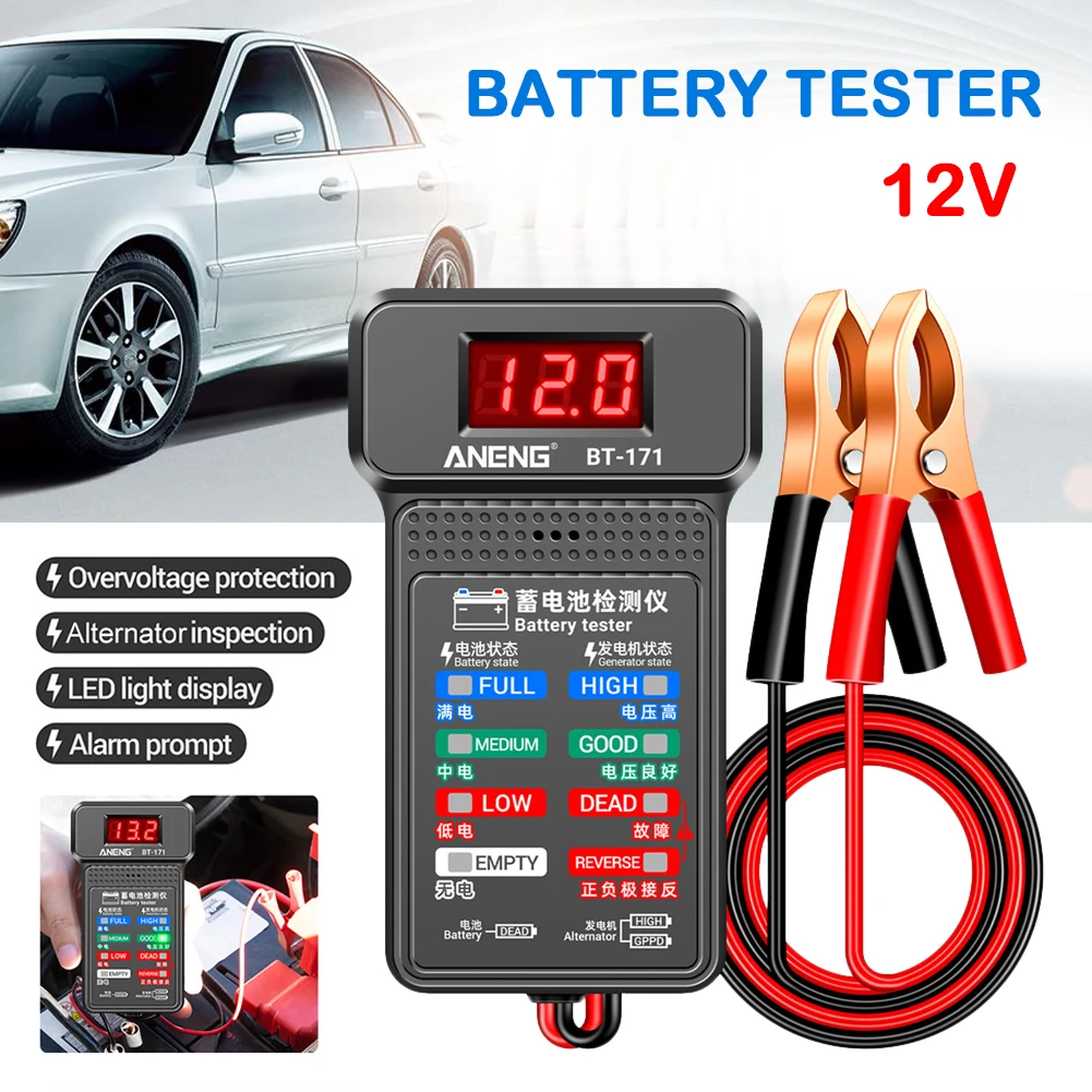 12V Car Battery Tester 100-2000CCA Battery Load Tester LCD Screen Automatic Starting Charging System Battery Alternator Analyzer
12V Car Battery Tester 100-2000CCA Battery Load Tester LCD Screen Automatic Starting Charging System Battery Alternator Analyzer