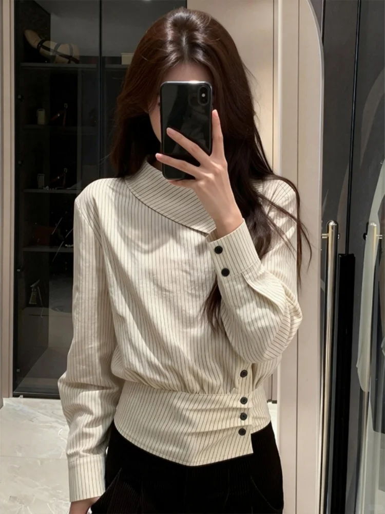 Trendy Korean Striped Shirt Versatile Fashionable Women's New Style Unique Attractively Long Sleeve Casual Wear for Teens
Trendy Korean Striped Shirt Versatile Fashionable Women's New Style Unique Attractively Long Sleeve Casual Wear for Teens