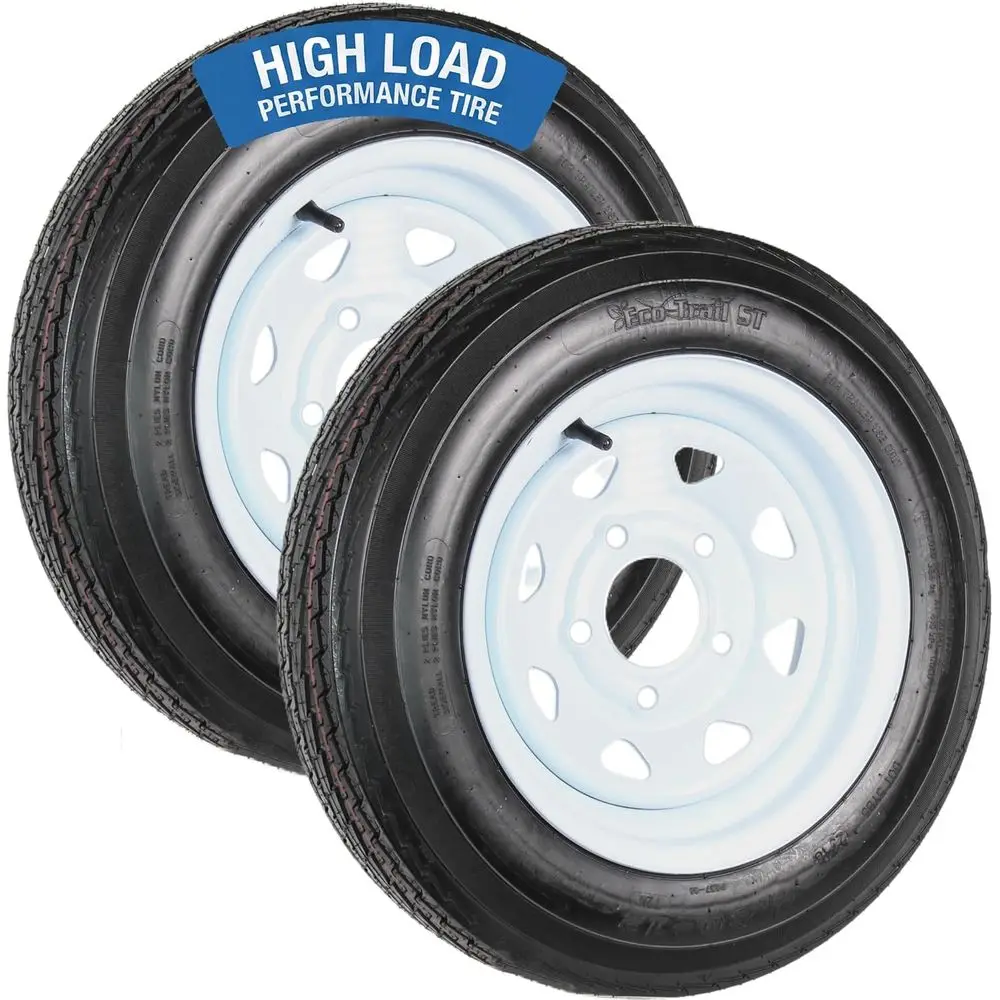 2-Pack 4.80-12 Trailer Tires with 5 Lug Rims, Load Range C, 4.5 Center for Utility Trailers - 2-Year Warranty
2-Pack 4.80-12 Trailer Tires with 5 Lug Rims, Load Range C, 4.5 Center for Utility Trailers - 2-Year Warranty