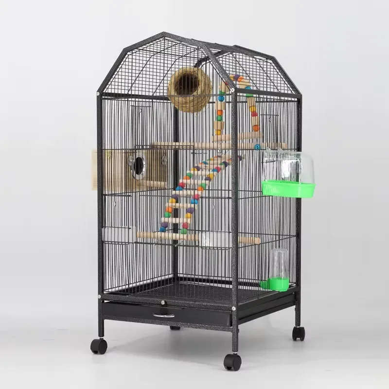 YOELLEN for Small MOQ Hot Selling Luxury Large Space Black Metal Iron Parrot Canary Budgie Pet Bird Cage with Toys
YOELLEN for Small MOQ Hot Selling Luxury Large Space Black Metal Iron Parrot Canary Budgie Pet Bird Cage with Toys