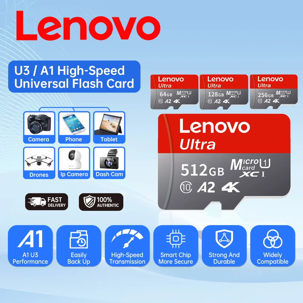 Lenovo SD Memory Card 1TB Class 10 High Speed Micro TF SD Card 1TB 512GB For Nintendo Switch PC Smart Phone SD Card 128GB 256GB
Lenovo SD Memory Card 1TB Class 10 High Speed Micro TF SD Card 1TB 512GB For Nintendo Switch PC Smart Phone SD Card 128GB 256GB