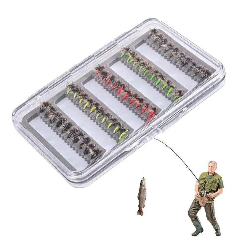 Fly Fishing Bait 50X Bass Lures With Storage Box Portable Fly Hook For Bass Trout Walleye Casual Activity Gear
Fly Fishing Bait 50X Bass Lures With Storage Box Portable Fly Hook For Bass Trout Walleye Casual Activity Gear