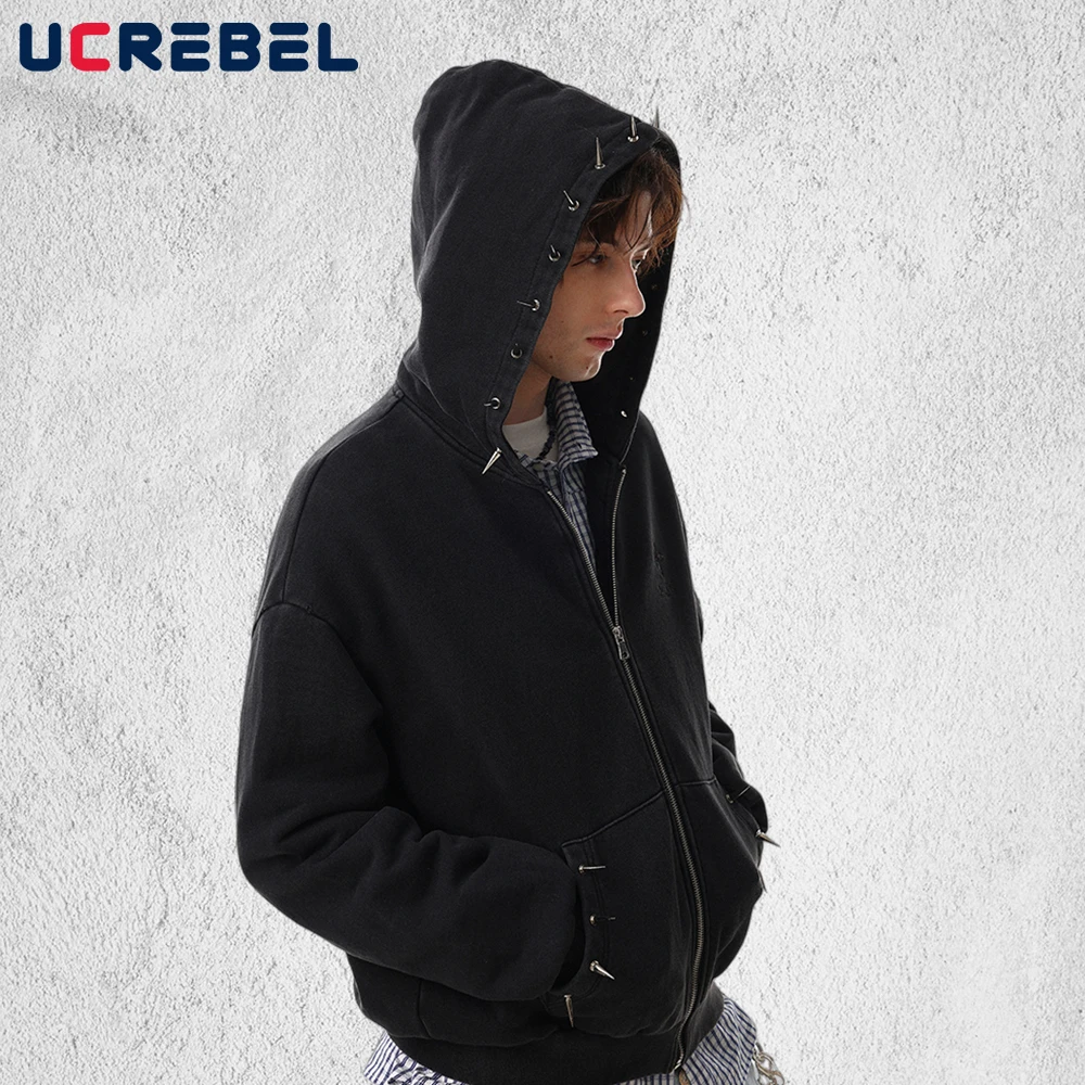 Rivets Hooded Sweatshirts Mens Spring Embroidery Retro High Street Washed Distressed Pocket Long Sleeve Hoodies Outerwear Man
Rivets Hooded Sweatshirts Mens Spring Embroidery Retro High Street Washed Distressed Pocket Long Sleeve Hoodies Outerwear Man