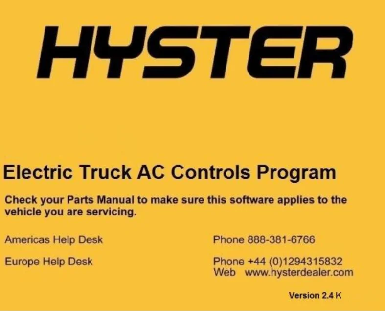AutoDVD2 Hyster Electric Truck AC Controls Program ETACC v2.4K
AutoDVD2 Hyster Electric Truck AC Controls Program ETACC v2.4K
