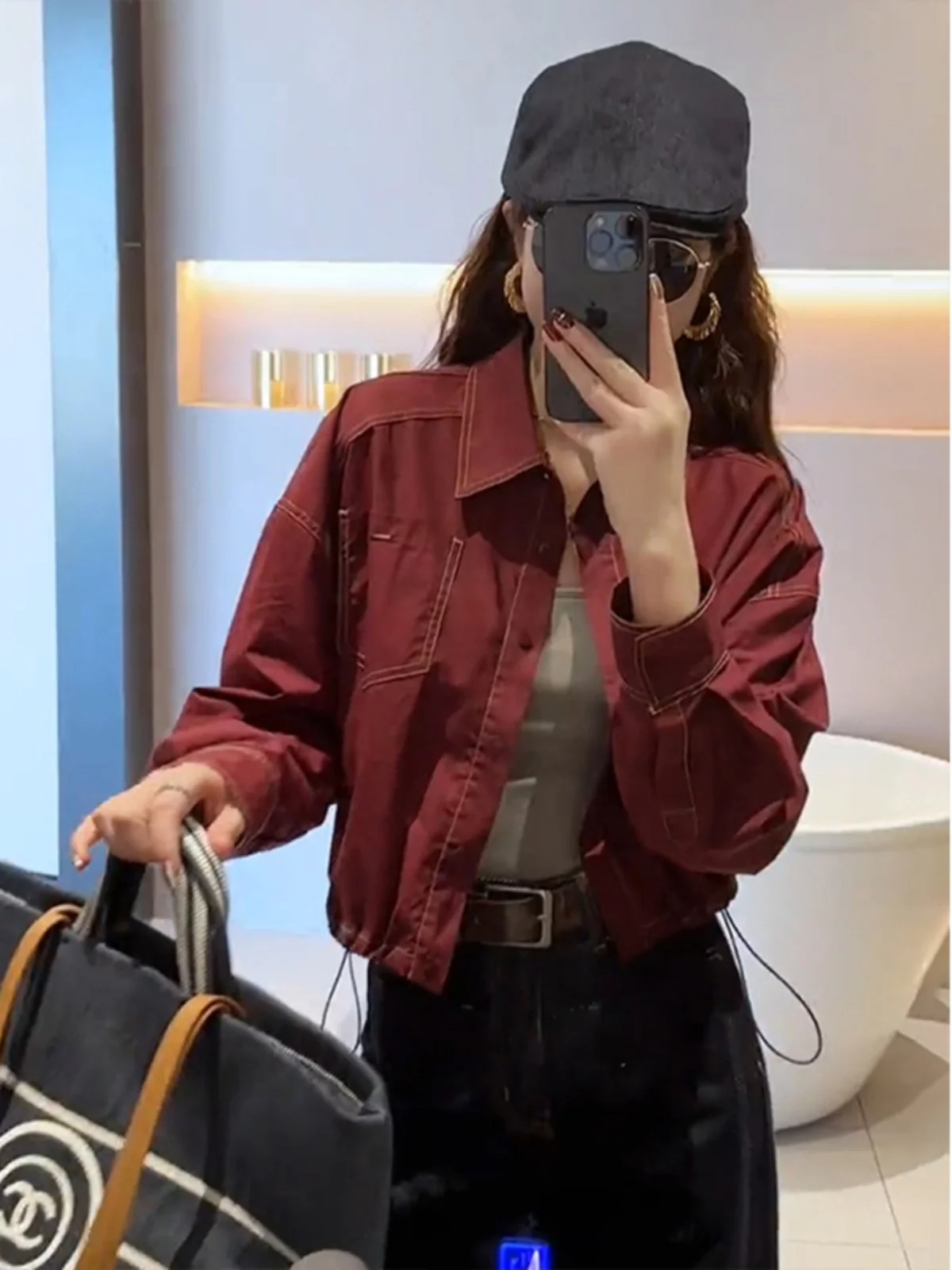 Ankela Red Ne ort Svel Women's Outerwear Long Sve irt Coat Early Autumn New Sle Button up Top
Ankela Red Ne ort Svel Women's Outerwear Long Sve irt Coat Early Autumn New Sle Button up Top