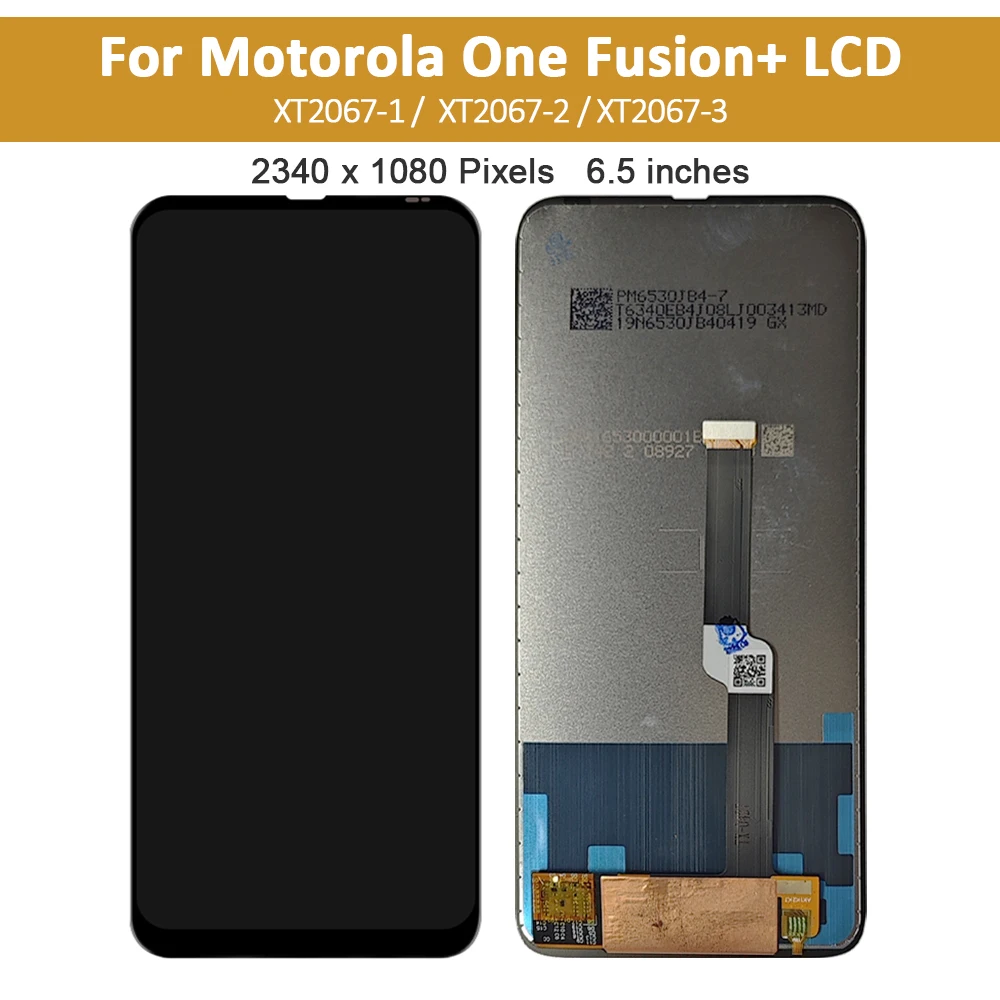 LCD Display for Motorola One Fusion Plus, Touch Screen Digitizer Assembly, XT2067-1, 2, 3, 6.5 ", Original
LCD Display for Motorola One Fusion Plus, Touch Screen Digitizer Assembly, XT2067-1, 2, 3, 6.5 ", Original
