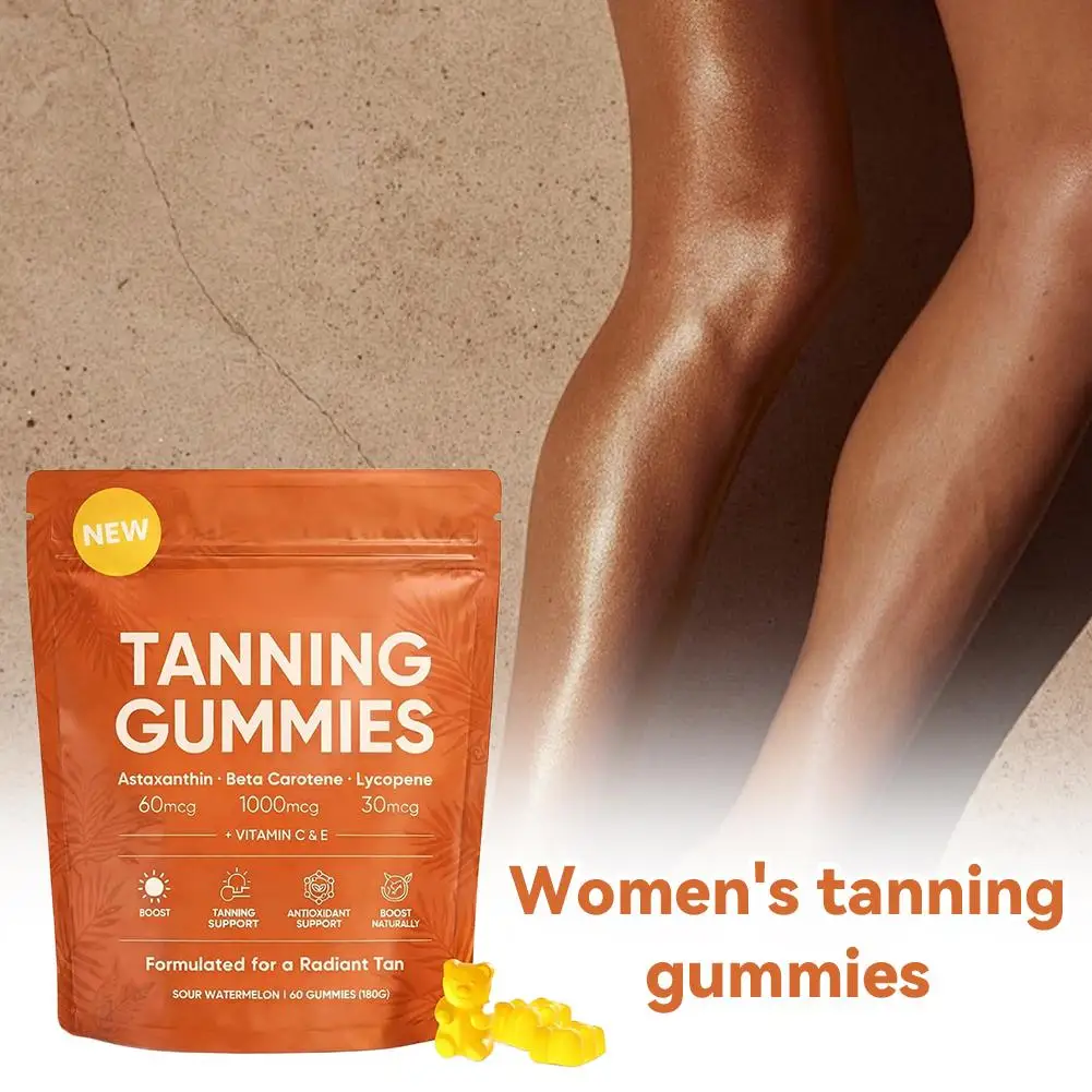 Sunless Tanning Gummies Natural Bronze Skin Glow Fast Acting Sugar natural glow for Daily Body Beauty Care
Sunless Tanning Gummies Natural Bronze Skin Glow Fast Acting Sugar natural glow for Daily Body Beauty Care