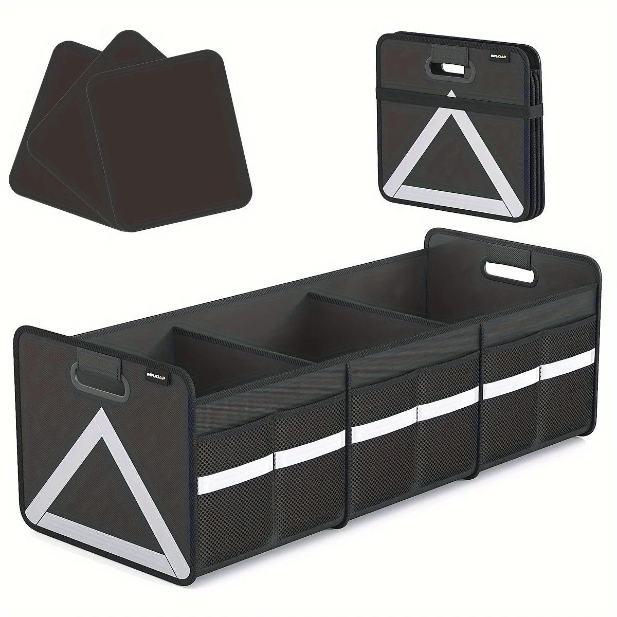 Heavy Duty Foldable Trunk Organizer with Multi Pockets & Reflective Stripe - Collapsible Storage for Car, SUV, Minivan, Trunk Space Saver, Easy Access Design, Secure Zipper Closure
Heavy Duty Foldable Trunk Organizer with Multi Pockets & Reflective Stripe - Collapsible Storage for Car, SUV, Minivan, Trunk Space Saver, Easy Access Design, Secure Zipper Closure