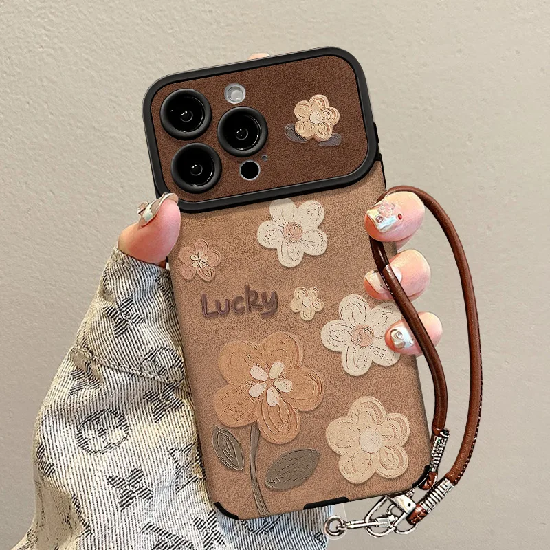 Oil Painting Floral Lanyard Phone Case Compatible with IPhone 17/16 Models Brown Brushed Finish Shockproof & Slip-Resistant
Oil Painting Floral Lanyard Phone Case Compatible with IPhone 17/16 Models Brown Brushed Finish Shockproof & Slip-Resistant