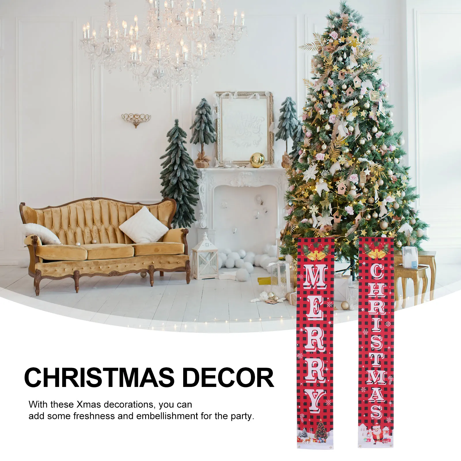 Christmas Holiday Decoration Hanging Happy Banners Door Couplet Ornaments Polyester Curtain Porch Sign Welcome
Christmas Holiday Decoration Hanging Happy Banners Door Couplet Ornaments Polyester Curtain Porch Sign Welcome