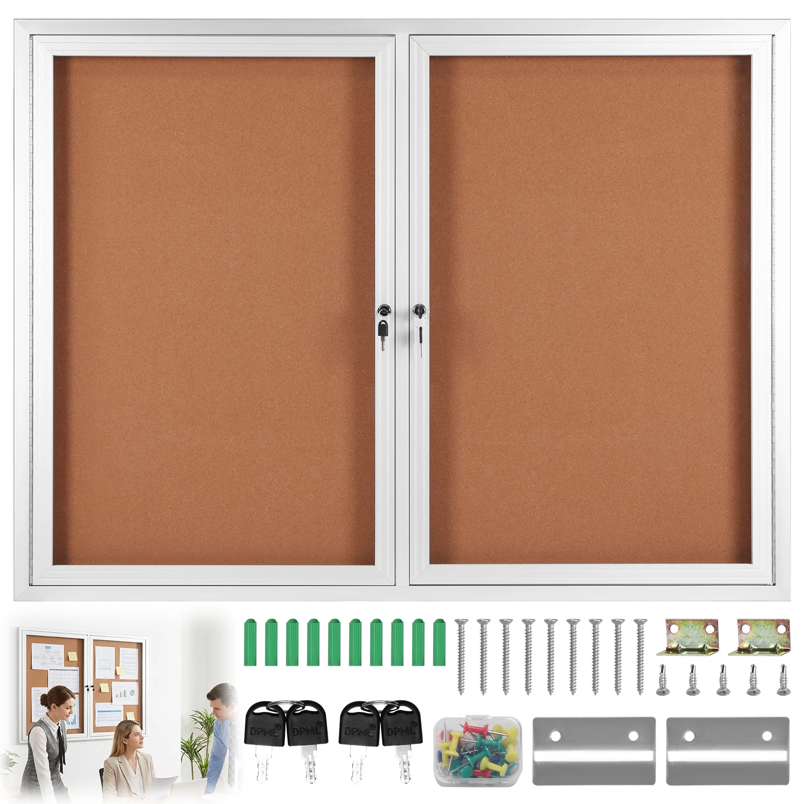 Wall-Mounted Display Case Aluminum Frame Enclosed Cork Board with Glass Locking Door for School Office Commercial Hospital Etc
Wall-Mounted Display Case Aluminum Frame Enclosed Cork Board with Glass Locking Door for School Office Commercial Hospital Etc