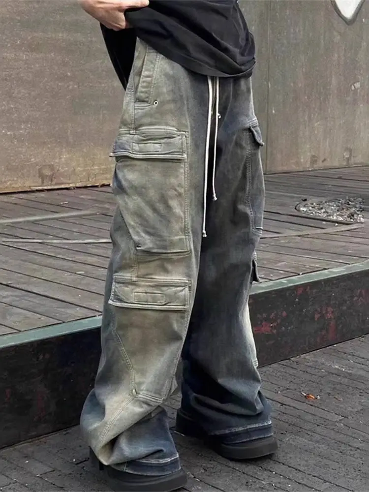 Men Gradient Drawstring Washed Jeans Harajuku Street Baggy Y2k Wide Leg Denim Trousers Oversize Men's Multi Pocket Cargo Pants
Men Gradient Drawstring Washed Jeans Harajuku Street Baggy Y2k Wide Leg Denim Trousers Oversize Men's Multi Pocket Cargo Pants