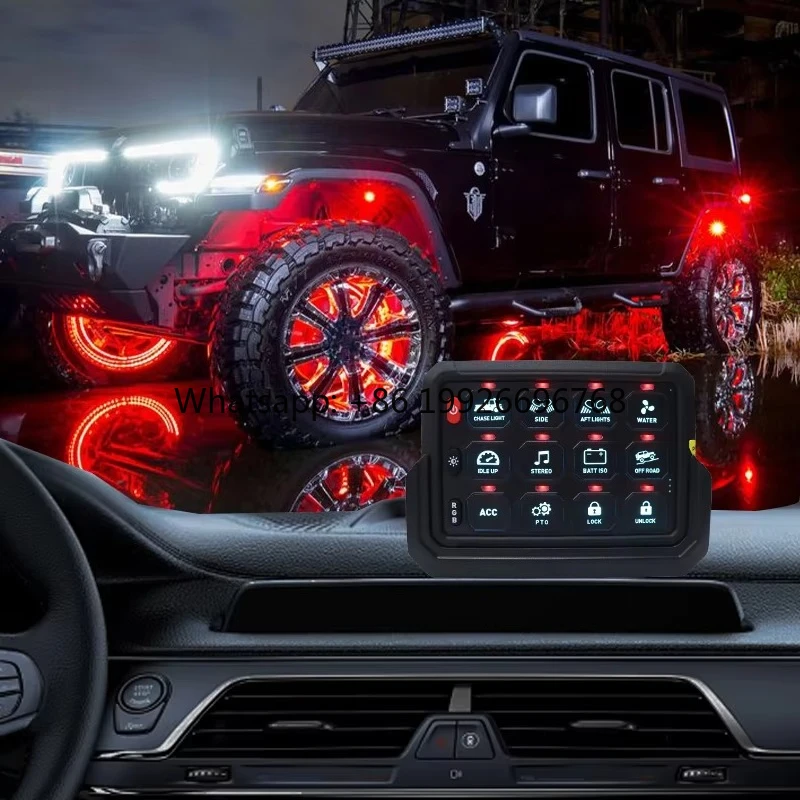 12-Gang LED Switch Panel with Multicolor Display: Compatible with SUV, ATV & Off-Road Vehicles
12-Gang LED Switch Panel with Multicolor Display: Compatible with SUV, ATV & Off-Road Vehicles