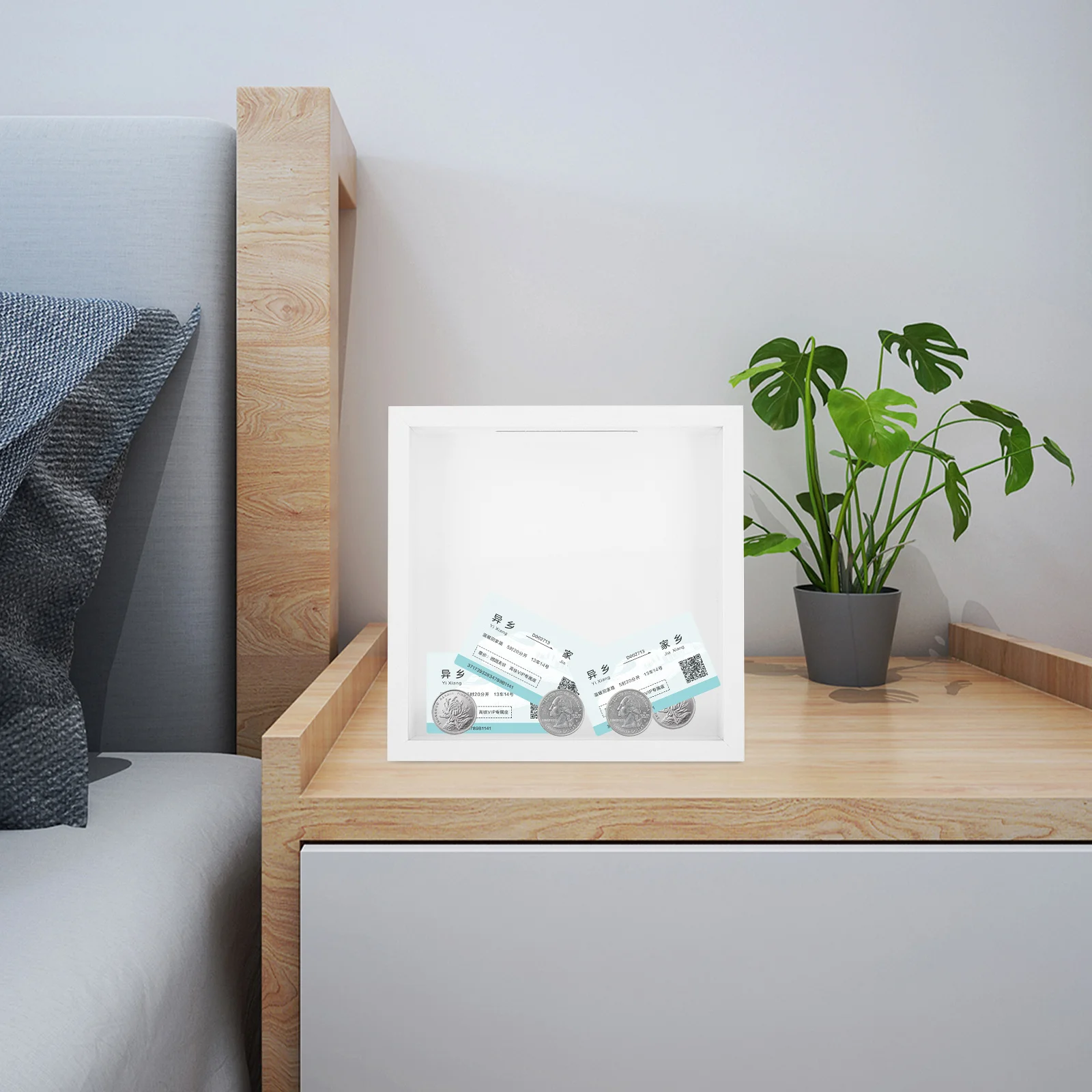 Unique Photo Frame Coin Bank Storage Box for Travel Adventure Tickets Concert Memories Desktop Organizer Small Wood Collection
Unique Photo Frame Coin Bank Storage Box for Travel Adventure Tickets Concert Memories Desktop Organizer Small Wood Collection