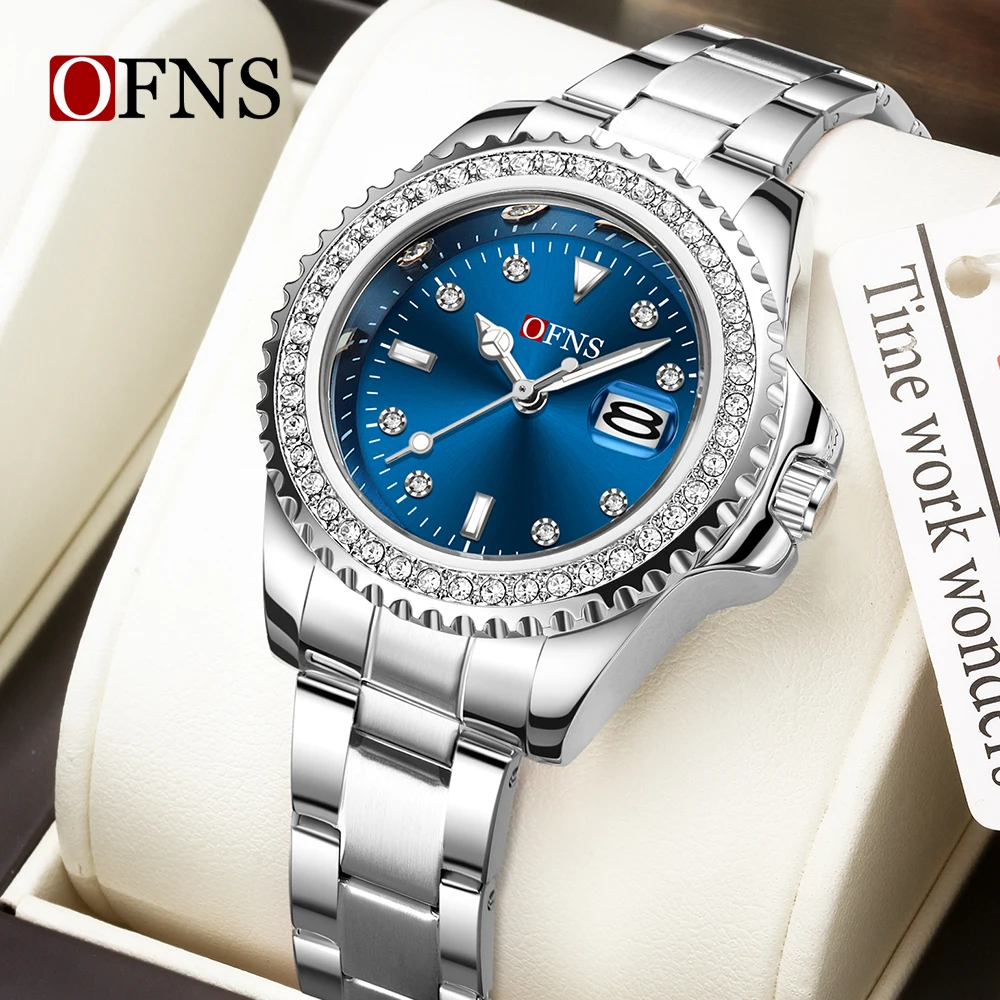 OFNS Новые 1563 Ретро женские кварцевые часы с календарем Водонепроницаемые повседневные простые женские кварцевые часы с инкрустацией бриллиантами 
OFNS Новые 1563 Ретро женские кварцевые часы с календарем Водонепроницаемые повседневные простые женские кварцевые часы с инкрустацией бриллиантами