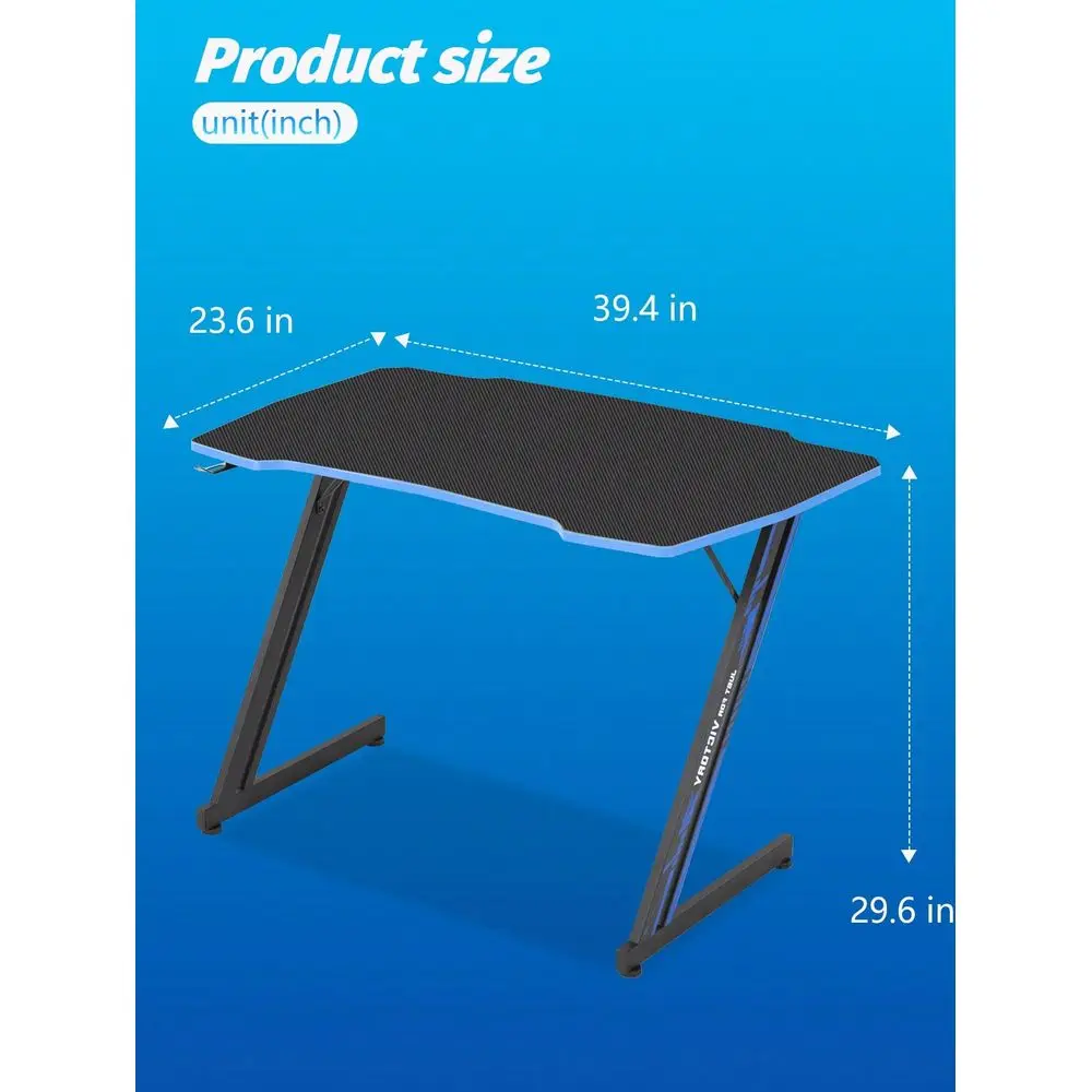 Inch Modern Computer Desk Carbon Fiber Surface For Home Office With Headphone Hook Sturdy Workstation Table ZShaped With Spacio
Inch Modern Computer Desk Carbon Fiber Surface For Home Office With Headphone Hook Sturdy Workstation Table ZShaped With Spacio