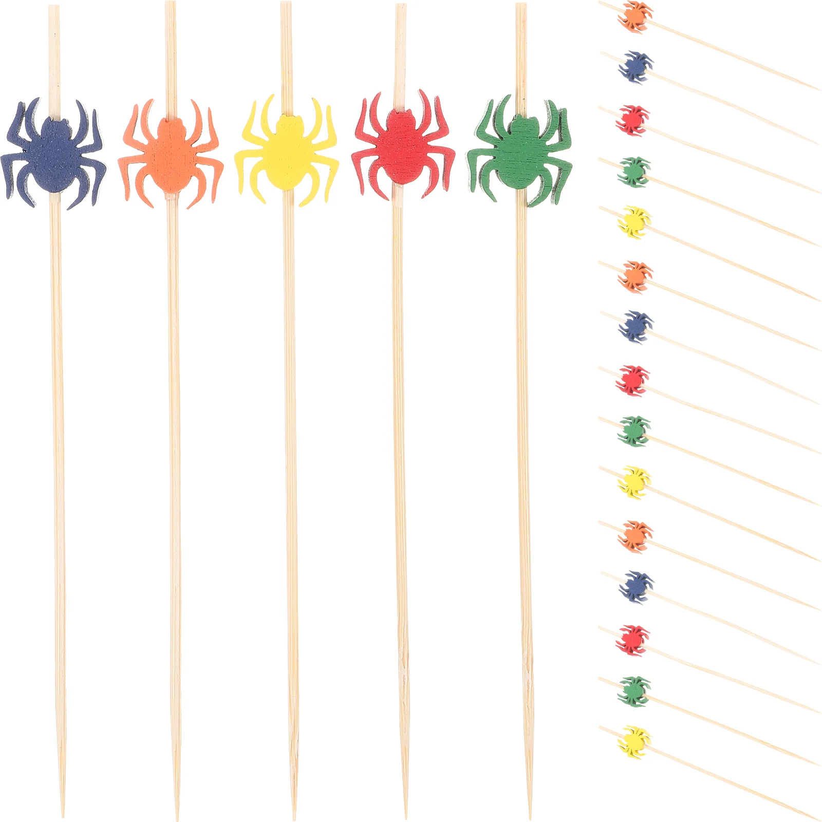 100pcs Artistic Spider Bamboo Picks Colored Cocktail Sticks for Fruits Cakes Parties Weddings Smooth H Comfortable Grip Snack 
100pcs Artistic Spider Bamboo Picks Colored Cocktail Sticks for Fruits Cakes Parties Weddings Smooth H Comfortable Grip Snack