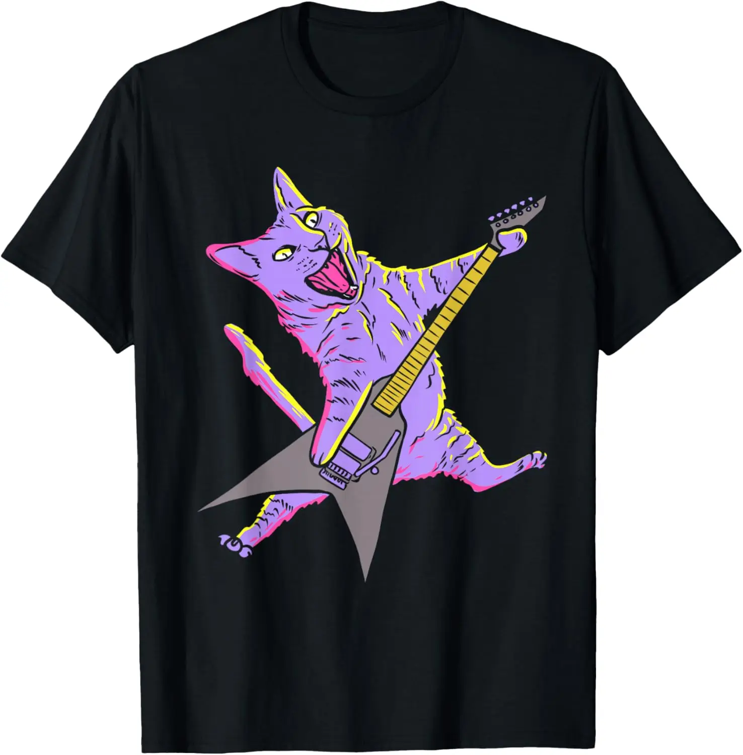 Rocking Cat Playing Guitar Graphic Tee Retro Vaporwave Style Men's Casual T-Shirt
Rocking Cat Playing Guitar Graphic Tee Retro Vaporwave Style Men's Casual T-Shirt