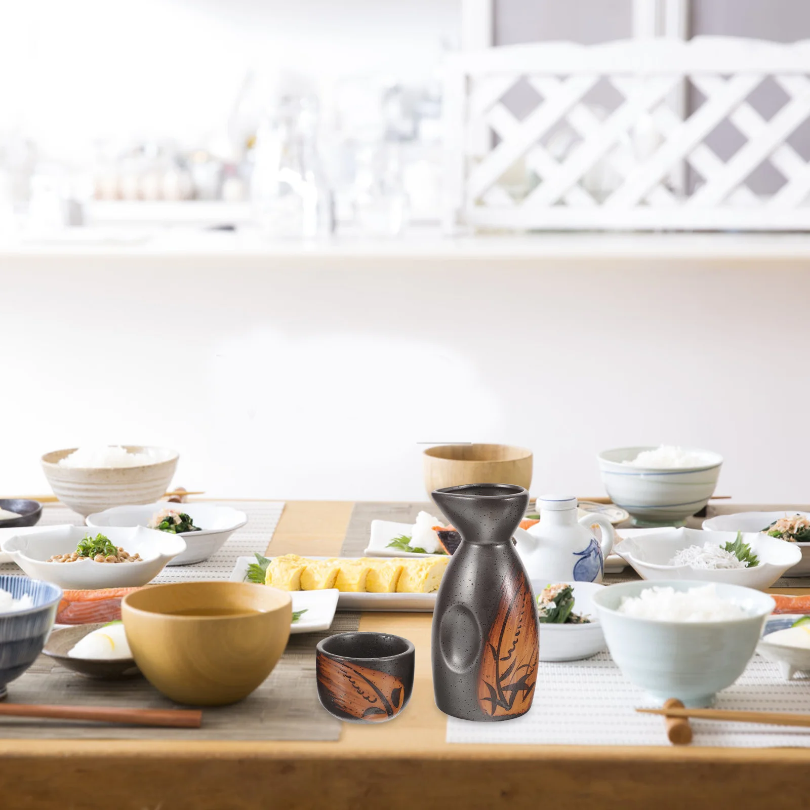 1Set Japanese Ceramic Sake Set Porcelain Sake Bottle Pot Vintage Narrow Neck Wide Mouth Design Easy Pour Suitable for Bar Home
1Set Japanese Ceramic Sake Set Porcelain Sake Bottle Pot Vintage Narrow Neck Wide Mouth Design Easy Pour Suitable for Bar Home