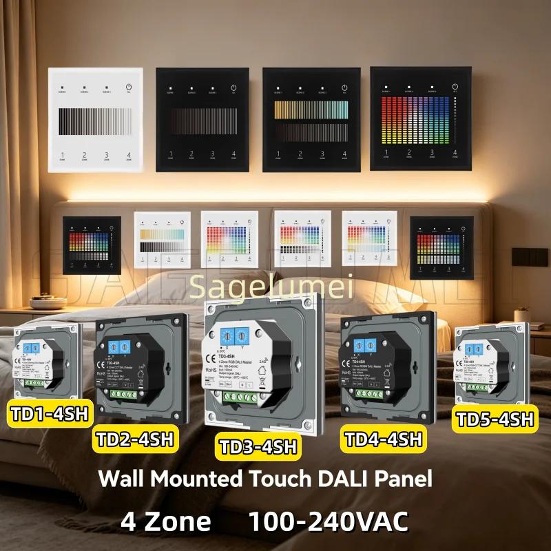 DALI Master to Control DALI DT6/DT8 Devices Applied in Schools Retail Hospitals Offices 4 Zone 1-5 Color Touch Panel Series Used
DALI Master to Control DALI DT6/DT8 Devices Applied in Schools Retail Hospitals Offices 4 Zone 1-5 Color Touch Panel Series Used
