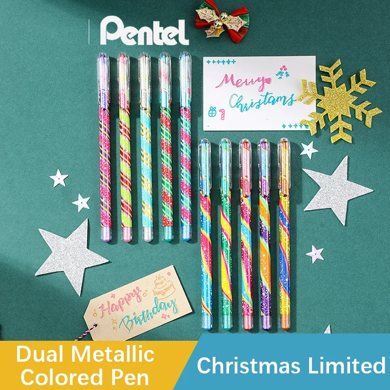 Pentel Christmas Limited Gel Pen K110 Hybrid Dual Metallic Colored Pen 1.0mm Card Making Cute Stationery Supplies
Pentel Christmas Limited Gel Pen K110 Hybrid Dual Metallic Colored Pen 1.0mm Card Making Cute Stationery Supplies