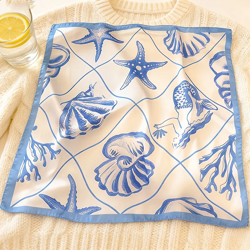 1 piece seaside resort starfish mermaid pattern print women's mulberry silk headscarf 66cm square scarf handbag tie headscarf suitable for beach, street, daily, vacation, business fashion handbag decorative bag ribbon
1 piece seaside resort starfish mermaid pattern print women's mulberry silk headscarf 66cm square scarf handbag tie headscarf suitable for beach, street, daily, vacation, business fashion handbag decorative bag ribbon