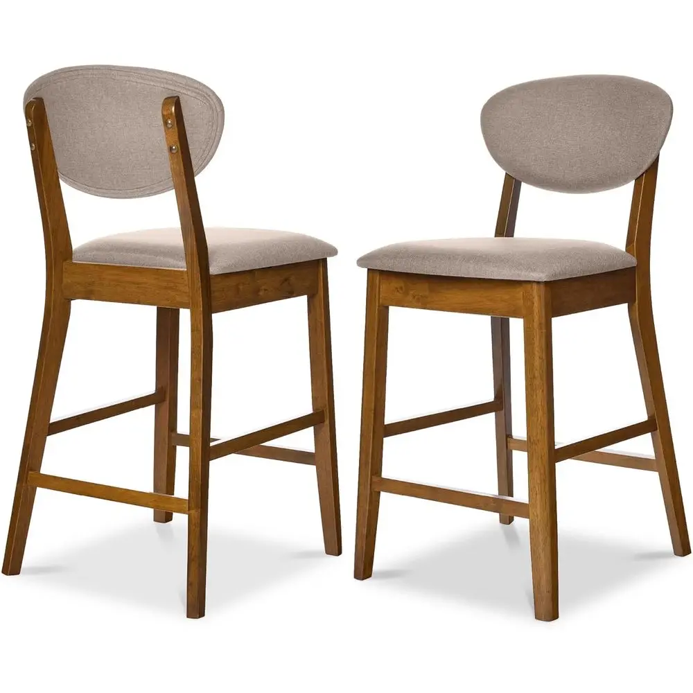 2 Counter-Height Bar Stools with Upholstered Seat & Backrest, Walnut/Gray for Kitchen Island or Dining
2 Counter-Height Bar Stools with Upholstered Seat & Backrest, Walnut/Gray for Kitchen Island or Dining