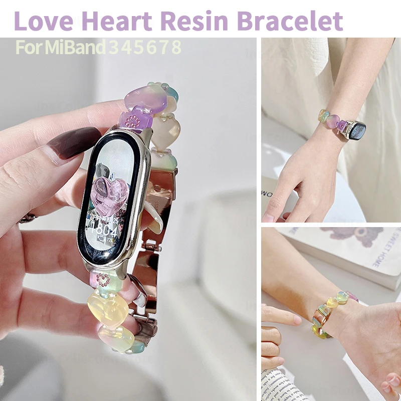 Love Heart Resin Gradient Strap for Xiaomi Mi Band 8 7 6 Colorful Aurora Bracelet for Miband 5 4 3 Ladies Smartwatch Replacement
Love Heart Resin Gradient Strap for Xiaomi Mi Band 8 7 6 Colorful Aurora Bracelet for Miband 5 4 3 Ladies Smartwatch Replacement
