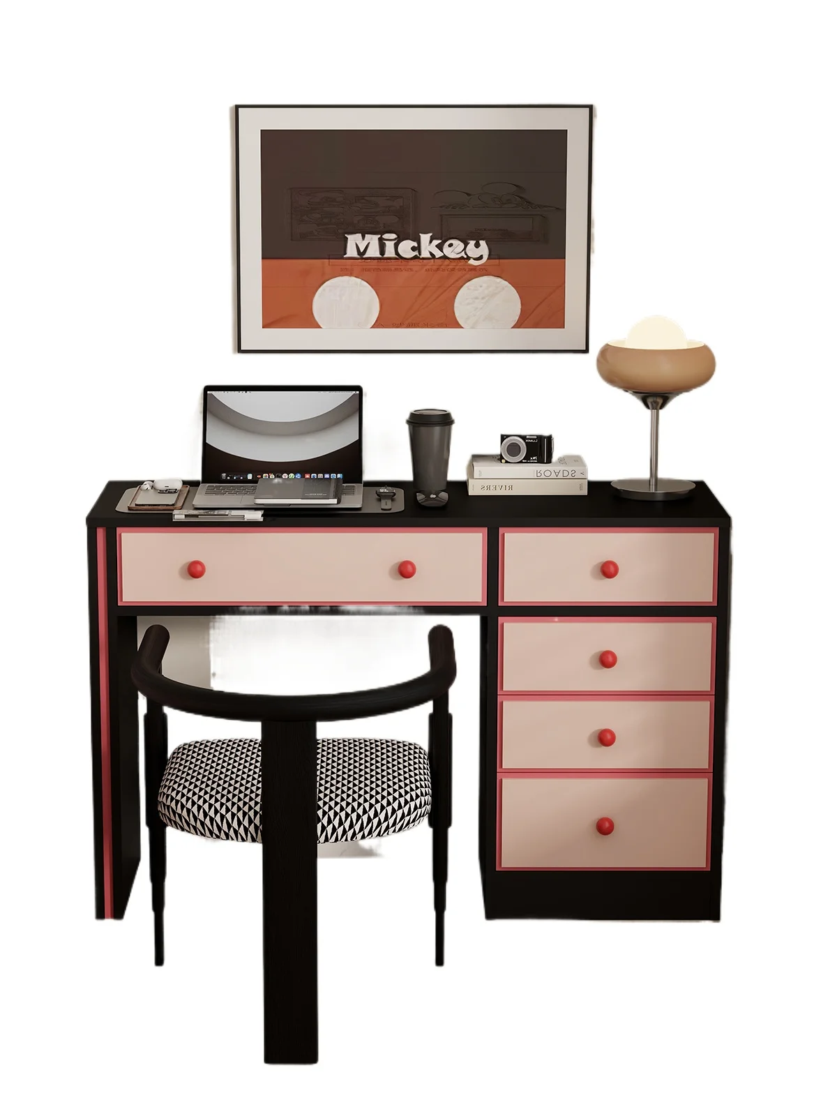 Retro aesthetic contrasting color dressing table wooden bedroom study chest dressing table desk computer desk with storage
Retro aesthetic contrasting color dressing table wooden bedroom study chest dressing table desk computer desk with storage